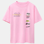 LA Racing Slogan Print Drop Shoulder Oversize T-Shirt