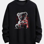 Simple Bear Print Relax Fit Sweatshirt