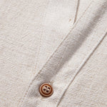 V Neck Linen Rayon Blend Shirt & Straight Leg Linen Pants