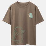 Fire-breathing Dinosaur Print Drop Shoulder Oversize T-Shirt