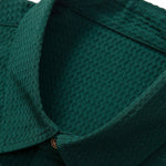 Waffle Polo Collar Shirt With Pocket
