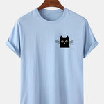 Cat Face Print T-Shirt