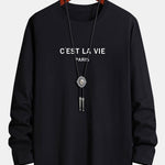 Long Sleeve Paris Print Cotton T-Shirt