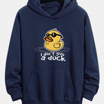 Yellow Duck With Sunglasses Print Relax Fit Hoodie