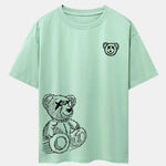 Cartoon Bear Print Drop Shoulder Oversize T-Shirt