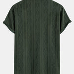 Muscle Fit Geometric Rhombus Jacquard Arc Hem T-Shirt