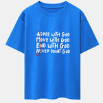 Circled Slogan Print Drop Shoulder Oversize T-Shirt