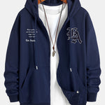 Los Angeles Slogan Print Relax Fit Zip Hoodie