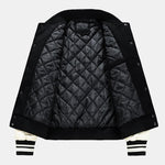 Contrast Wool Look PU Baseball Jacket