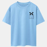 Pocket Panda Print Drop Shoulder Oversize T-Shirt