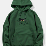 Black Cat Print Hoodie
