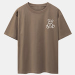 Bear On Vacation Print Drop Shoulder Oversize T-Shirt
