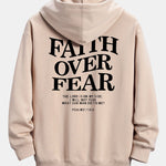 Faith Over Fear Print Relax Fit Hoodie