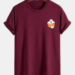 Regular Fit Boo Ghost Print Cotton T-Shirt