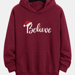 Christmas Believe Print Relax Fit Hoodie