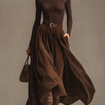 Lunori™ | Aveline Two-Piece Set (Turtleneck & Maxi Skirt)