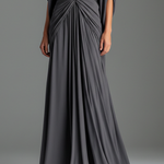 Women's Jet Black Fluid Dress With Round Neck & Flowy Maxi Skirt, Modern Bold-Elegant Style Dress
