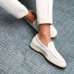 Classic Suède Loafer Pearl White