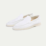Classic Suède Loafer Pearl White