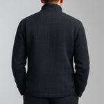 Men's Solid Textured Stand Collar Single Breasted Casual Jacket
