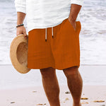 Men's Cotton Blend Striped Beach Drawstring Shorts