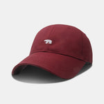 Cotton baseball cap with embroidered bear pattern