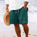 Men's Cotton Blend Striped Beach Drawstring Shorts
