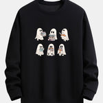 Ghost Reading Book Print Relax Fit Sweatshirt