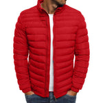 Men's Casual Stand Collar Long Sleeve Padded Warm Slim Fit Jacket