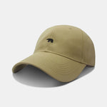 Cotton baseball cap with embroidered bear pattern