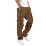 Men's Casual Drawstring Multi-pocket Cotton Blend Cargo Pants