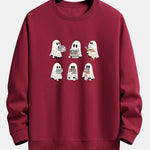 Ghost Reading Book Print Relax Fit Sweatshirt