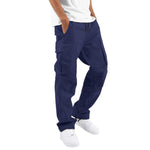 Men's Casual Drawstring Multi-pocket Cotton Blend Cargo Pants