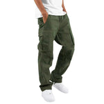 Men's Casual Drawstring Multi-pocket Cotton Blend Cargo Pants