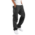 Men's Casual Drawstring Multi-pocket Cotton Blend Cargo Pants