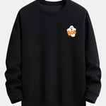 Boo Ghost Print Relax Fit Sweatshirt