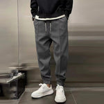 Men's Solid Plush Loose Elastic Waist Casual Sports Pants
