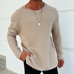 Men's Retro Casual Printed Round Neck Long Sleeve T-Shirt