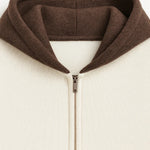 Luca Zip Up Sweater White