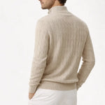 Lerano Cashmere Half-Zip Knit Beige