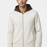 Luca Zip Up Sweater White