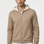 Luca Zip Up Sweater Camel
