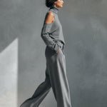 Women's One-shoulder Cut-out Modern Knit-Blend Set