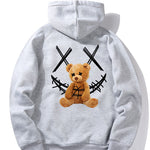 Smiley Bear Back Print Hoodie & Jogger Pants