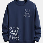 Line Shaped Bear Print Relax Fit Sweatshirt