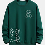Line Shaped Bear Print Relax Fit Sweatshirt