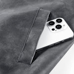 Fleece Lined Washed Distressed Leather Bomber Jacket