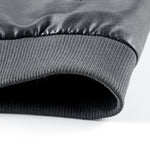 Fleece Lined Washed Distressed Leather Bomber Jacket