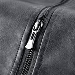 Fleece Lined Washed Distressed Leather Bomber Jacket